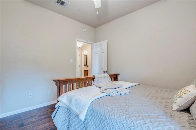 18717 Shoreless Dr, Pflugerville, TX 78660 - bedroom featuring wood finished floors and ceiling fan