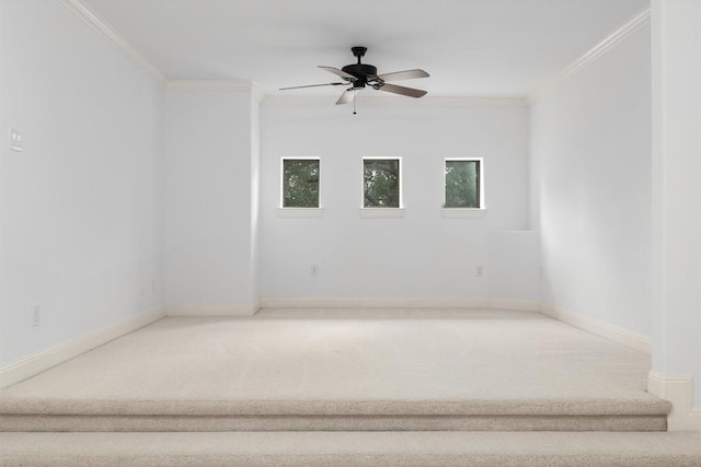 13212 Coleto Creek Trl, Austin, TX 78732 - spare room with crown molding, a ceiling fan, and carpet