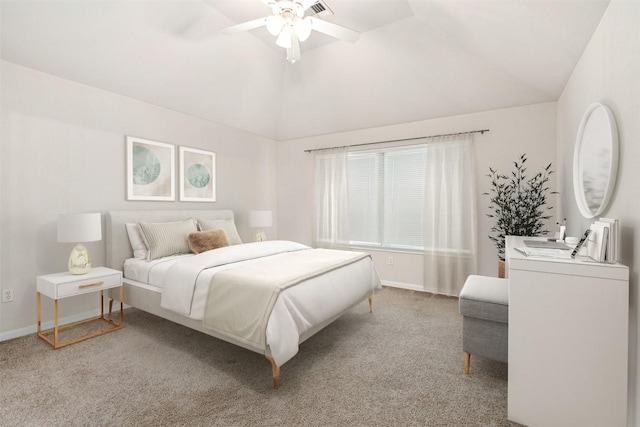 6710 Telluride Trl, Austin, TX 78749 - carpeted bedroom featuring lofted ceiling and a ceiling fan
