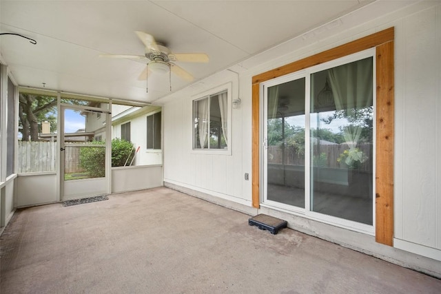 1009 Laurelleaf Dr, Pflugerville, TX 78660 - unfurnished sunroom featuring ceiling fan and plenty of natural light
