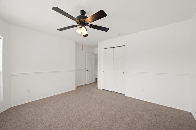 707 Eaglecreek Dr, Leander, TX 78641 - unfurnished bedroom with carpet floors, a closet, and a ceiling fan