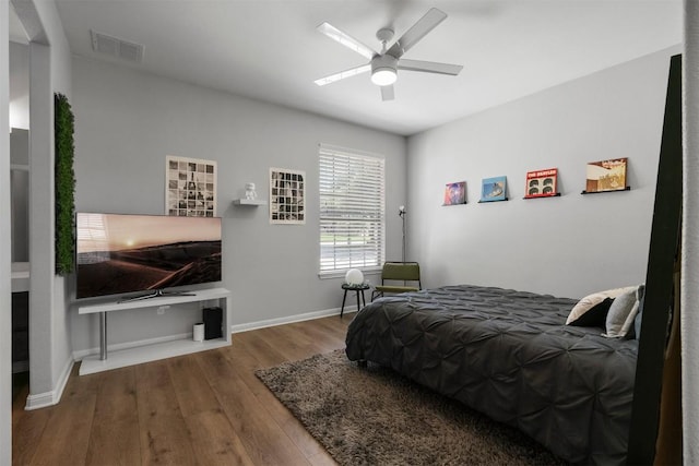 2105 Peoria Dr, Leander, TX 78641 - bedroom featuring wood finished floors and ceiling fan