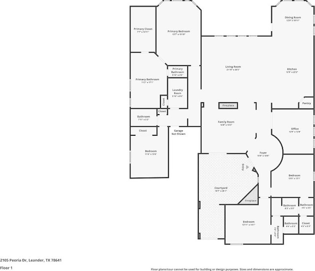 2105 Peoria Dr, Leander, TX 78641 - view of home floor plan