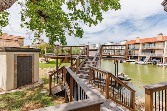 521 Lucy Ln, Horseshoe Bay, TX 78657 - dock area with stairs and a water view