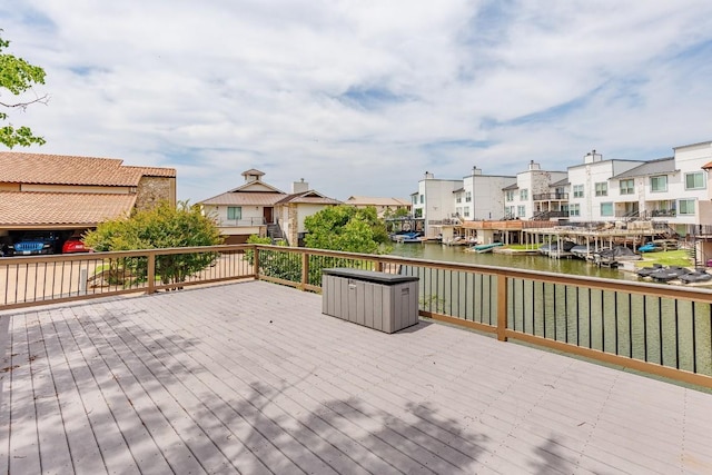 521 Lucy Ln, Horseshoe Bay, TX 78657 - wooden terrace with a water view and a residential view