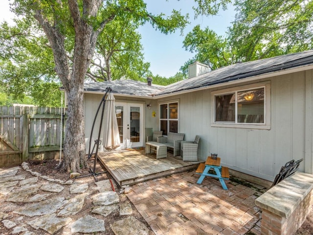 11405 Bristle Oak Trl, Austin, TX 78750 - view of patio featuring french doors and a deck