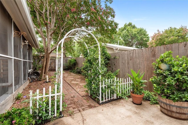 2206 Newfield Ln, Austin, TX 78703 - fenced backyard featuring a patio