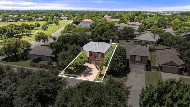 1213 Pathfinder Way, Round Rock, TX 78665 - aerial perspective of suburban area featuring property boundaries highlighted