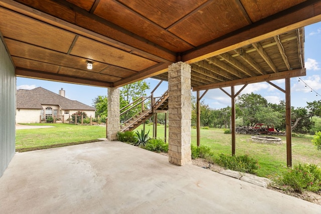1011 Windmill Rd, Dripping Springs, TX 78620 - view of patio with stairs