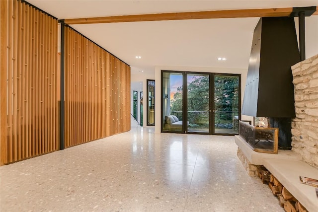 1900 Airole Way, Austin, TX 78704 - corridor featuring speckled floor and wood walls
