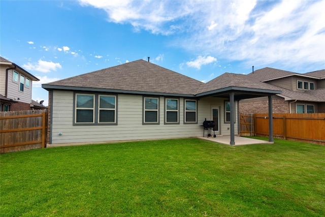 6007 Agostino Cv, Round Rock, TX 78665 - back of property with a patio area, a fenced backyard, and roof with shingles