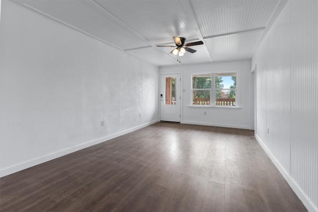 1216 Jones St, Taylor, TX 76574 - unfurnished room with ceiling fan and dark wood-style flooring