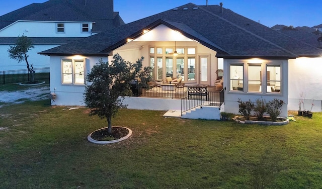 1720 Boscello Ct, Leander, TX 78641 - rear view of house with roof with shingles and stucco siding