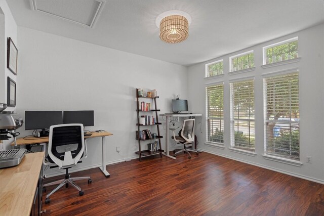 4201 Veiled Falls Dr, Pflugerville, TX 78660 - office area with wood finished floors