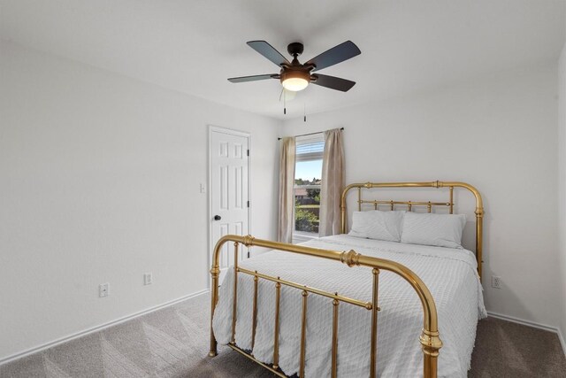 4201 Veiled Falls Dr, Pflugerville, TX 78660 - carpeted bedroom featuring a ceiling fan and baseboards
