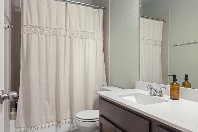 1703 Omaha Dr, Lago Vista, TX 78645 - full bathroom featuring vanity and shower / bath combination with curtain