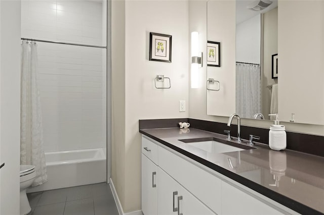 5921 Hiline Rd Unit 2404, Austin, TX 78734 - bathroom with vanity, tile patterned floors, and shower / bathtub combination with curtain