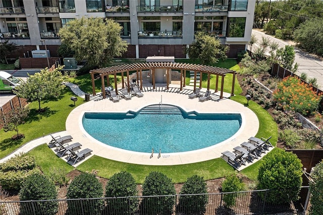 5921 Hiline Rd Unit 2404, Austin, TX 78734 - community pool with a pergola, a grill, and a patio