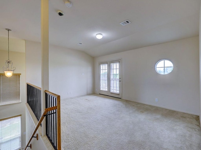 11509 Timber Heights Dr, Austin, TX 78754 - unfurnished room with carpet floors, a smoke detector, and lofted ceiling