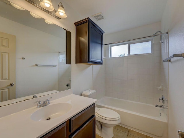 11509 Timber Heights Dr, Austin, TX 78754 - bathroom with vanity, washtub / shower combination, and tile patterned flooring