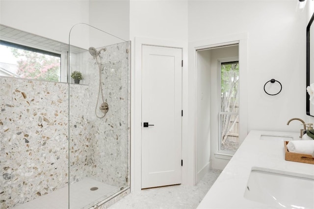 12044 Lincolnshire Dr, Austin, TX 78758 - full bath featuring a tile shower and double vanity