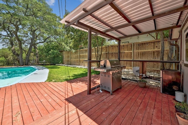 15507 NE Enid Dr, Austin, TX 78734 - wooden terrace featuring grilling area