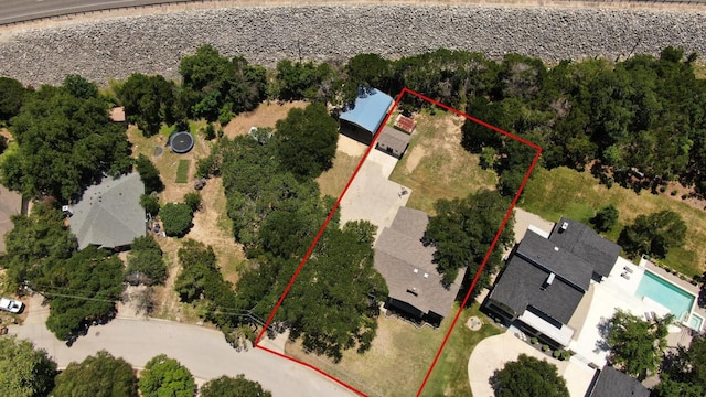 13111 Mansfield Dr, Austin, TX 78732 - view of property location with property parcel outlined and a pool area