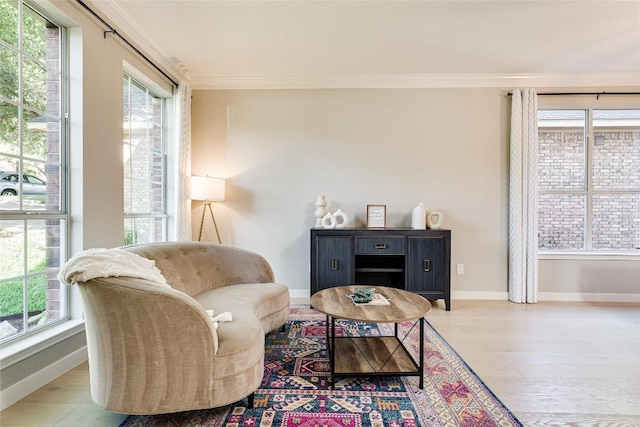4105 Canyon Glen Cir, Austin, TX 78732 - sitting room featuring healthy amount of natural light, ornamental molding, and wood finished floors