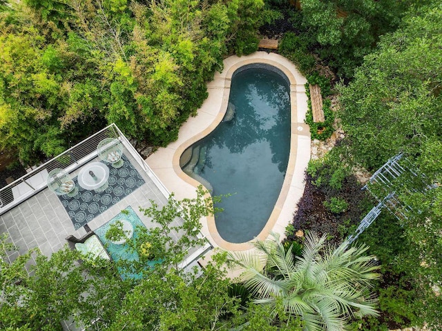 2606 Rockingham Dr, Austin, TX 78704 - bird's eye view of a pool area