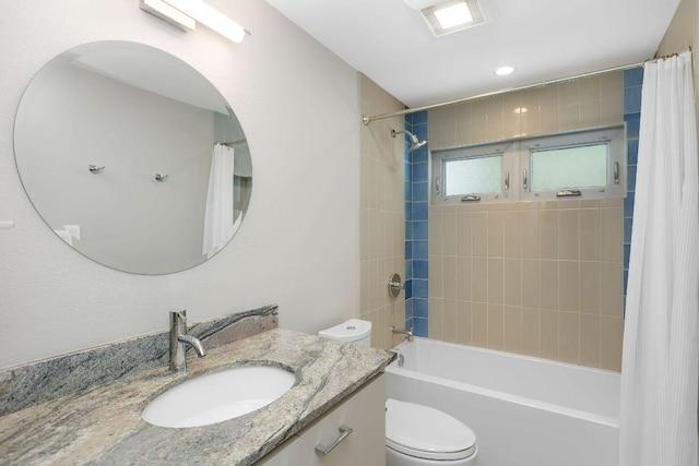 2606 Rockingham Dr, Austin, TX 78704 - bathroom featuring vanity and shower / bathtub combination with curtain