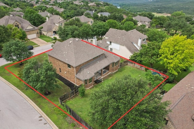 1508 Australis Cv, Austin, TX 78732 - aerial view of residential area with property parcel outlined