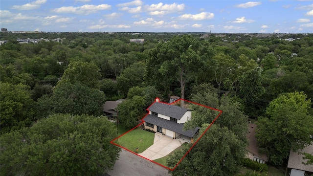 5317 Harvest Ln, Austin, TX 78745 - aerial overview of property's location featuring property parcel outlined