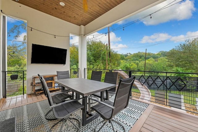 4103 Ridgelea Dr, Austin, TX 78731 - wooden terrace featuring outdoor dining area