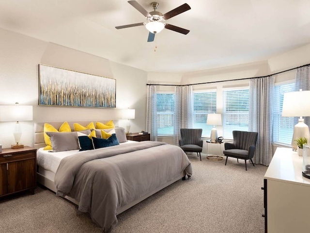 1728 S Main St, Kyle, TX 78640 - bedroom with light colored carpet and ceiling fan