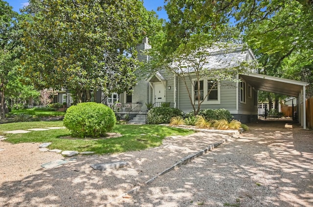 2702 Bonnie Rd, Austin, TX 78703 - view of front of property with driveway and a carport