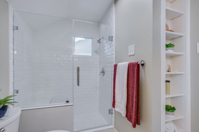 2702 Bonnie Rd, Austin, TX 78703 - bathroom featuring toilet and a stall shower