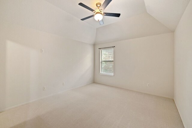 1802 Tall Chief, Leander, TX 78641 - spare room featuring a ceiling fan, light colored carpet, and lofted ceiling