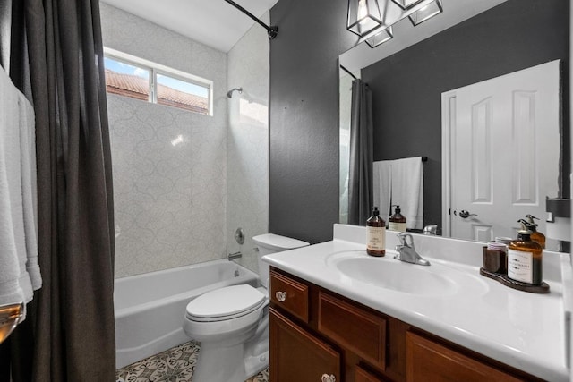 4605 Bat Falcon Dr, Austin, TX 78738 - full bath featuring shower / tub combo with curtain, vanity, and tile patterned flooring