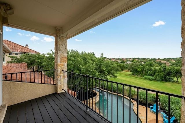 4605 Bat Falcon Dr, Austin, TX 78738 - balcony featuring view of pool area