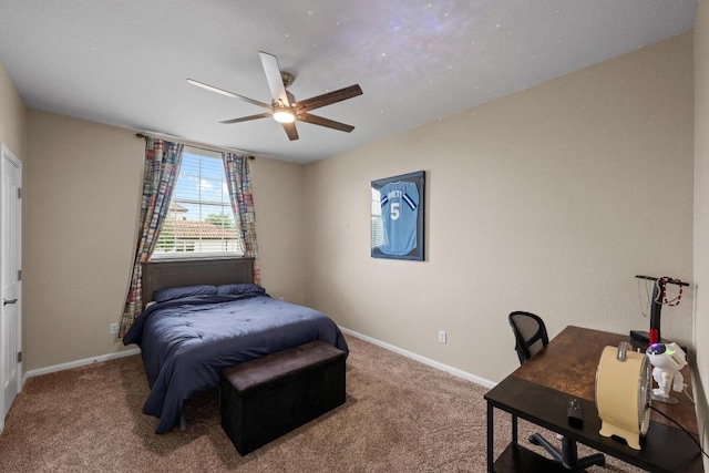 4605 Bat Falcon Dr, Austin, TX 78738 - bedroom with carpet, a desk, and ceiling fan