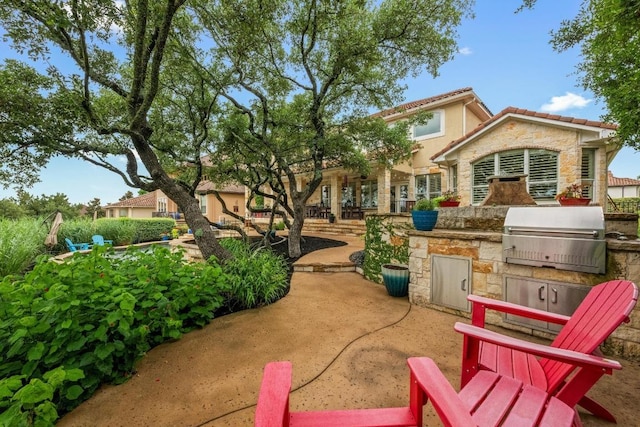 4605 Bat Falcon Dr, Austin, TX 78738 - view of patio / terrace with exterior kitchen
