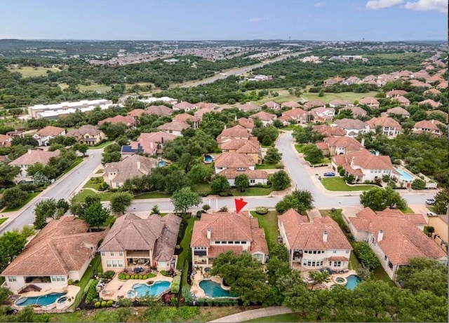 4605 Bat Falcon Dr, Austin, TX 78738 - aerial view of residential area with a pool area