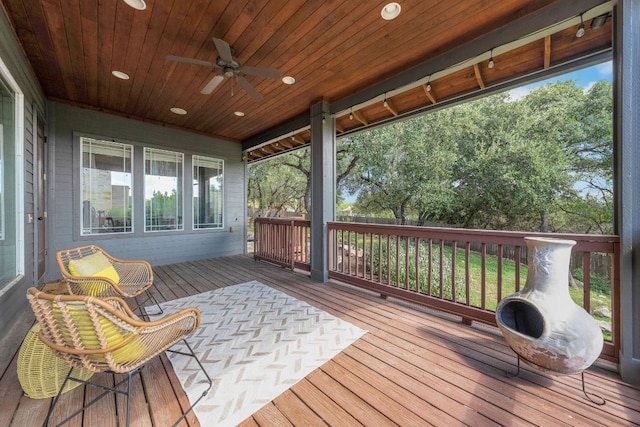 2705 Pyramid Dr, Austin, TX 78734 - deck featuring a ceiling fan