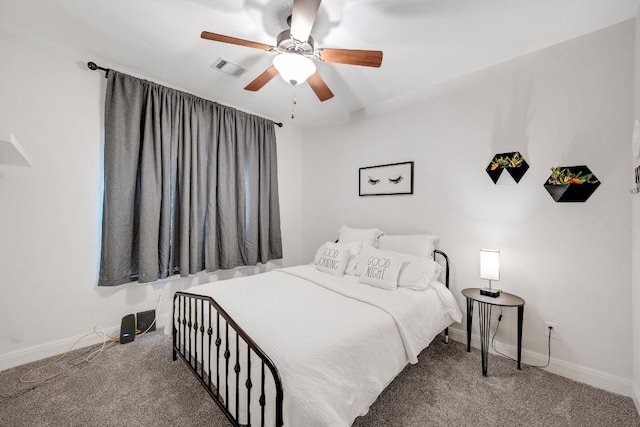 2705 Pyramid Dr, Austin, TX 78734 - carpeted bedroom with baseboards and a ceiling fan