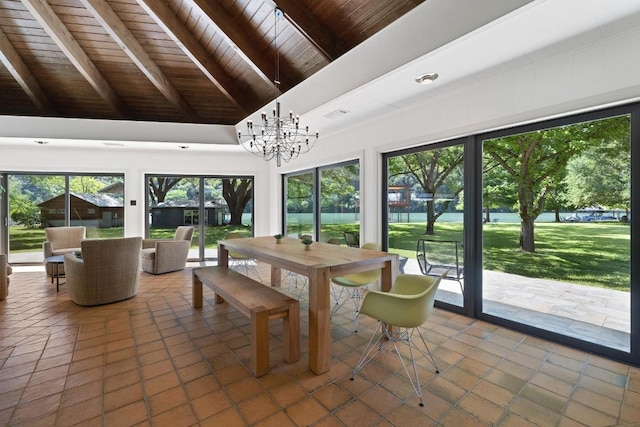 2401 Manana St, Austin, TX 78730 - sunroom featuring a chandelier
