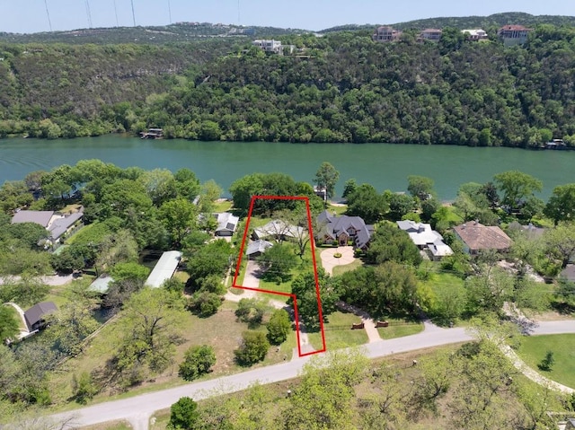 2401 Manana St, Austin, TX 78730 - view of property location featuring a large body of water and property boundaries highlighted