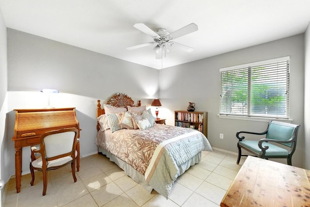 9602 Tea Rose Trl, Austin, TX 78748 - tiled bedroom featuring baseboards and ceiling fan