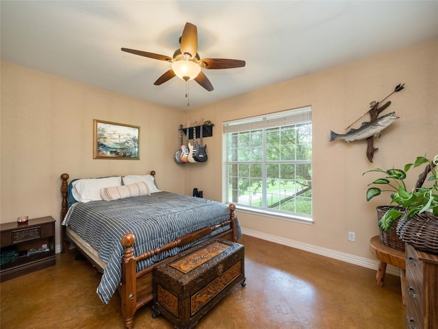 209 Old Sayers Rd, Elgin, TX 78621 - bedroom featuring finished concrete flooring and ceiling fan