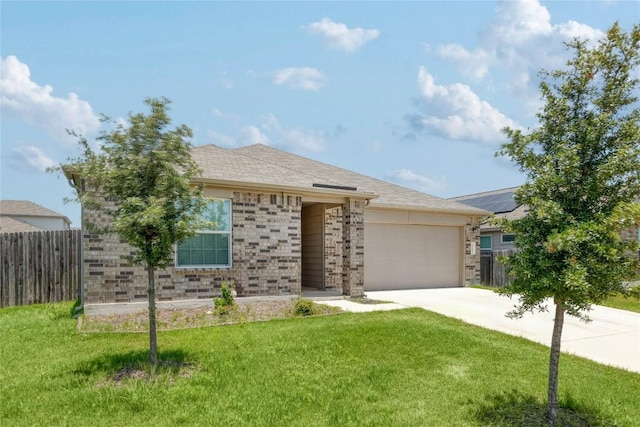 421 Bluejack Way, Hutto, TX 78634 - view of front of property with an attached garage, concrete driveway, and brick siding