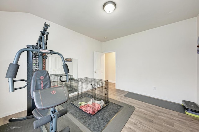 500 Olympic Dr, Pflugerville, TX 78660 - workout area featuring wood finished floors and baseboards